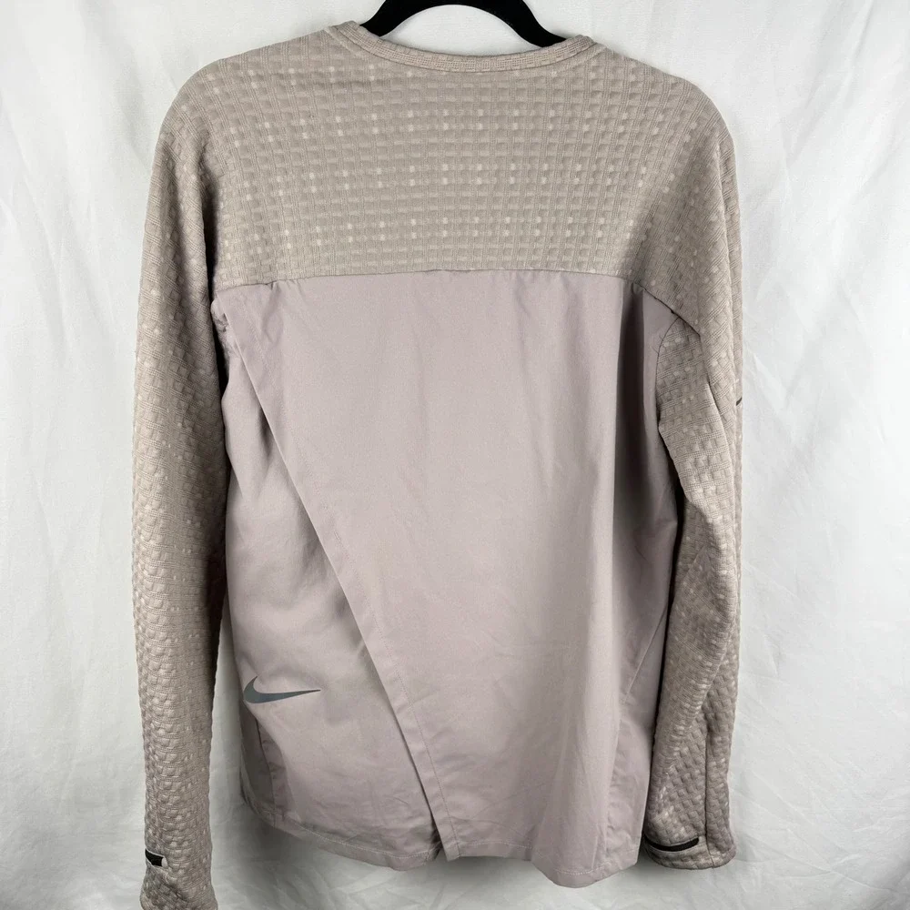 Nike Men's Tech Pack Kimono Woven Hybrid Running Top in Pumice Medium Athleisure